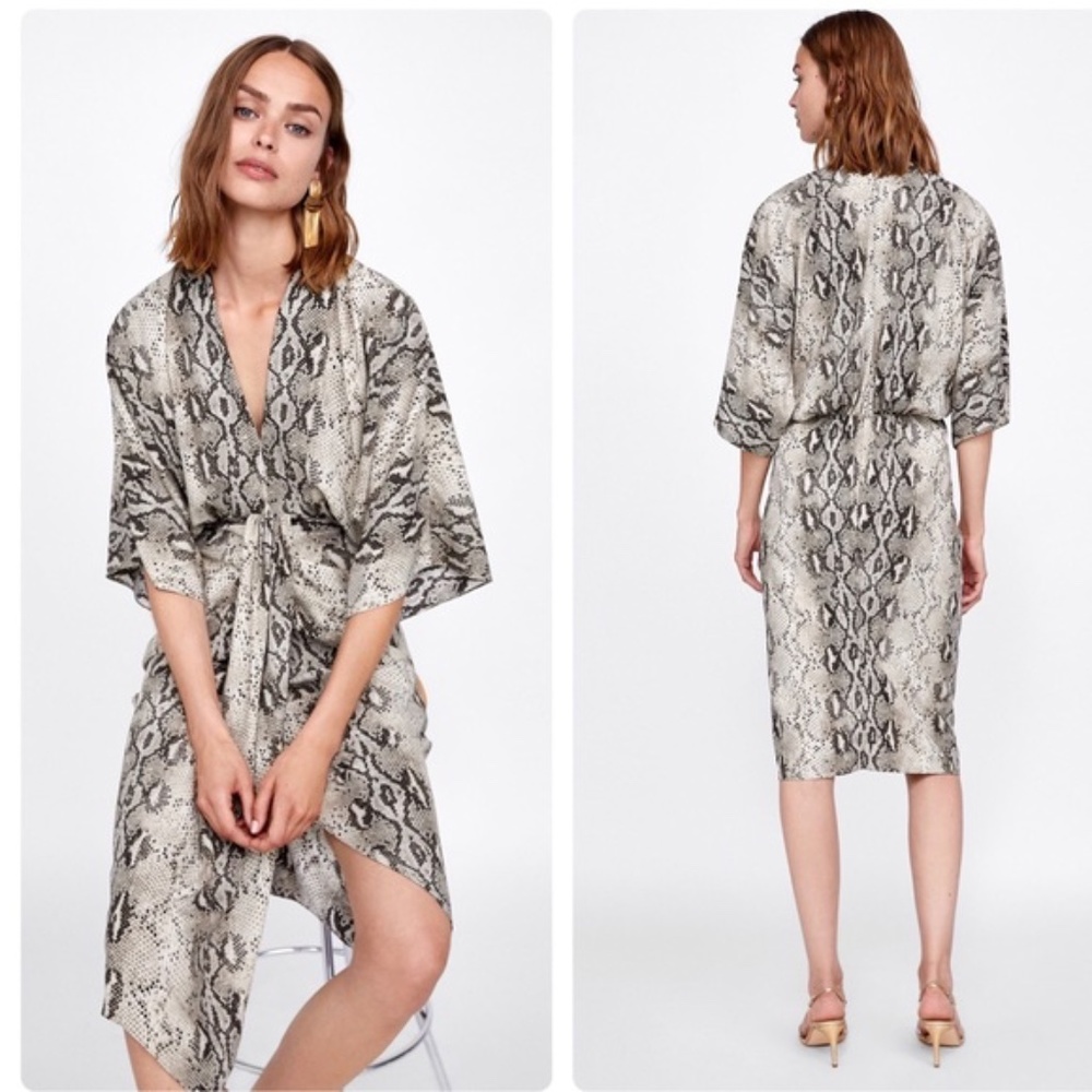 Zara Woman Snake Python Print dress